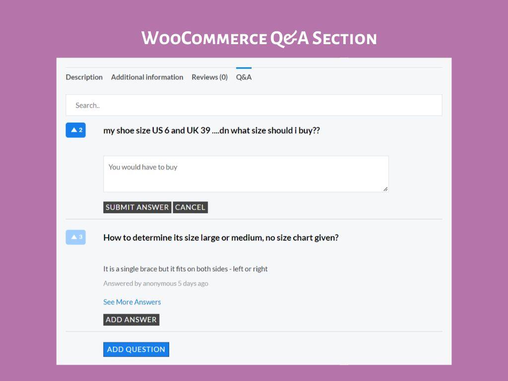 WooCommerce Q&A Section